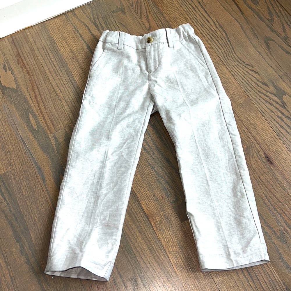 Janie and Jack. Grey linen trousers. Size 4